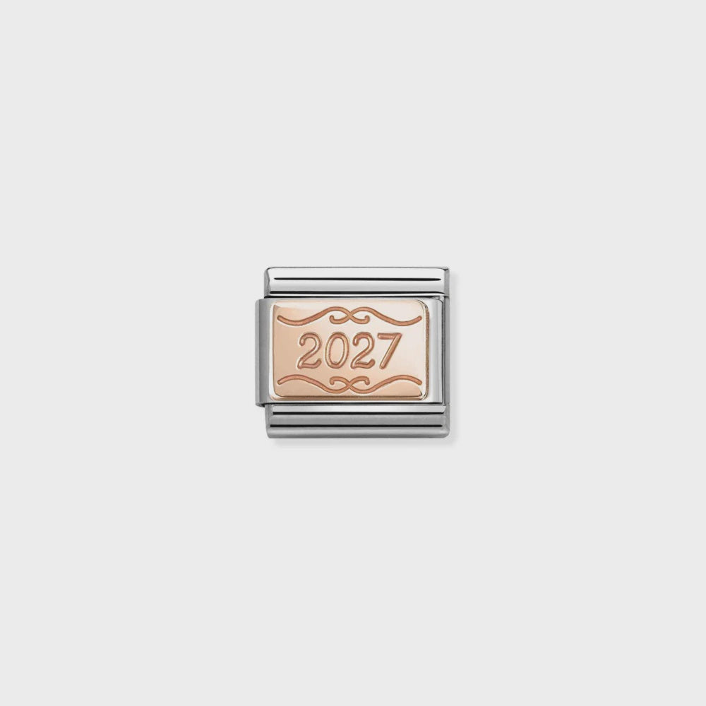 Nomination Steel With 9k Rose Gold Custom 2027 Plate 430101-58