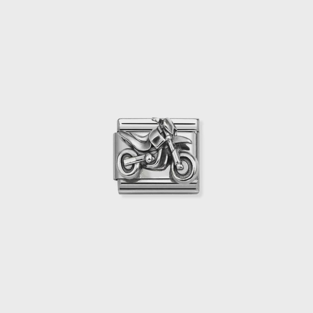 Nomination Oxidized Symbols In Steel And 925 Sterling Sterling Silver Motorcycle 330114-19
