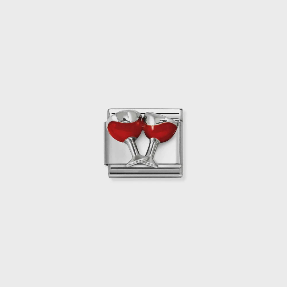 Nomination Stainless Steel, Enamel And 925 Sterling Silver Red Wine Glasses 330204-50