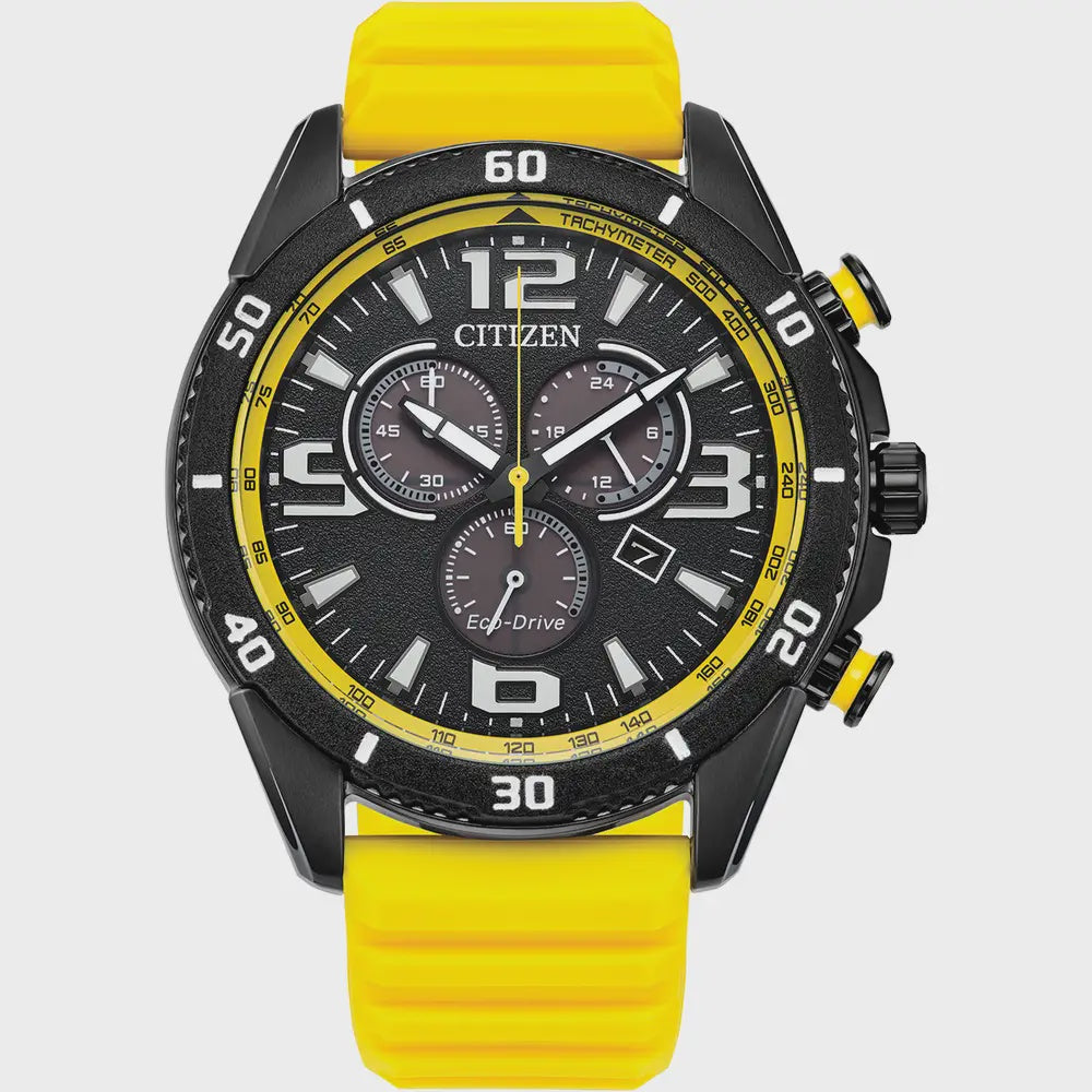 Citizen Mens Sport Chronograph watch Yellow AT2585-08E