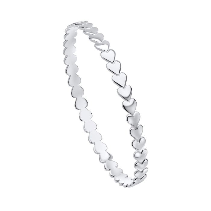Silver Heart Sequence 6mm Bangle B5571