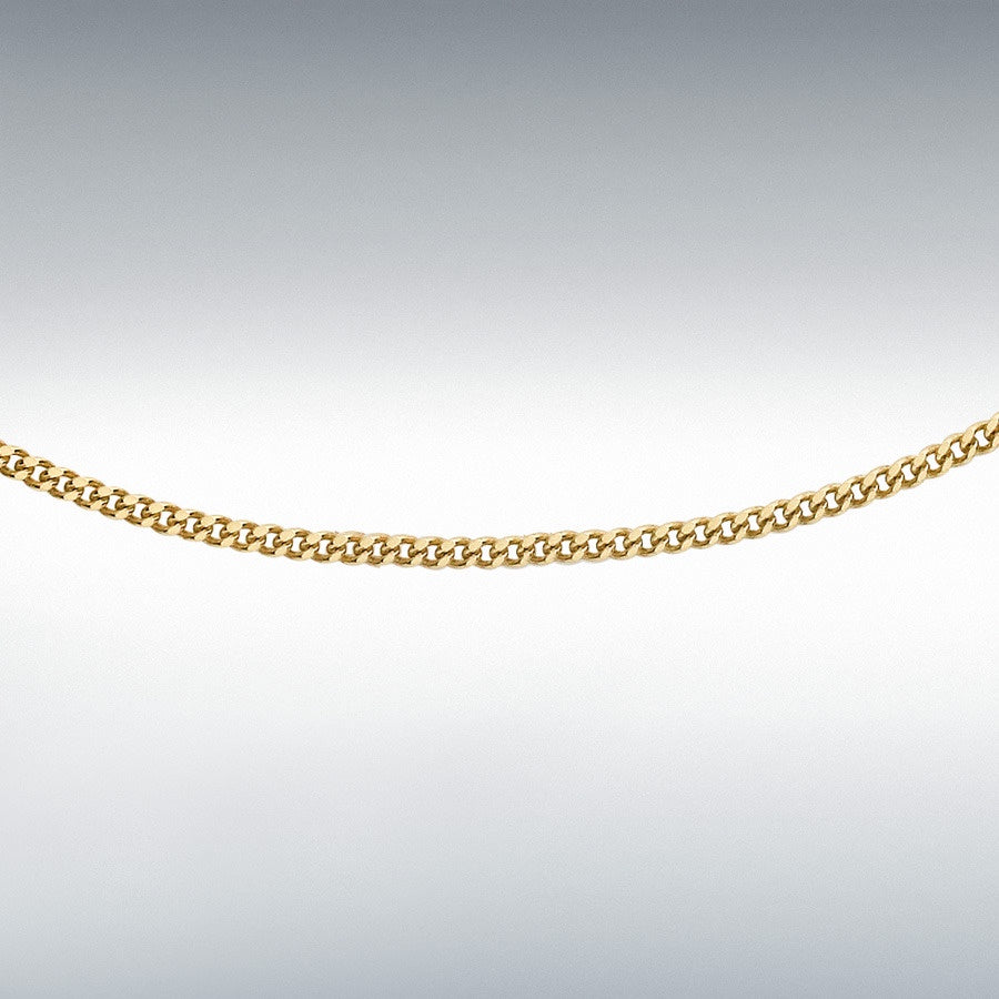 18ct Yellow Gold 25 Diamond Cut Curb Chain 18" 7.13.0034