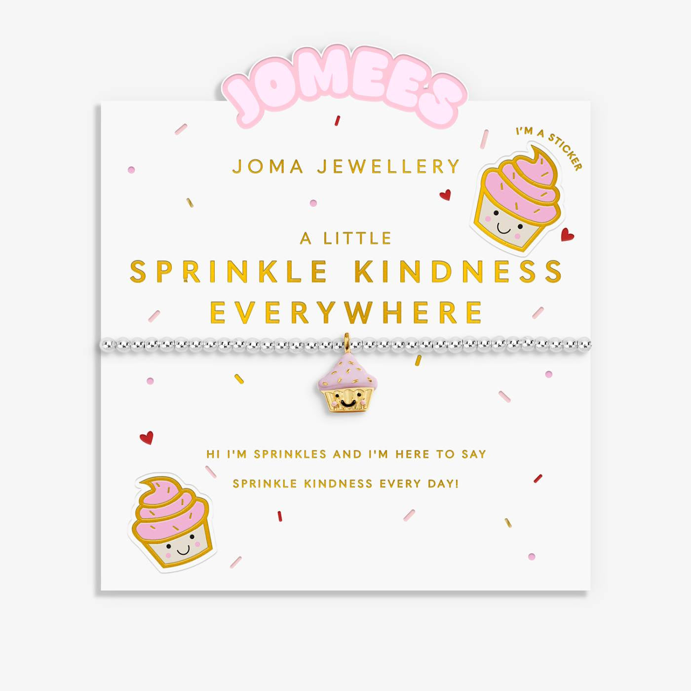 Joma Kids' A Little Jomees 'Sprinkle Kindness Everywhere' Bracelet In Silver and Gold Plating C1020