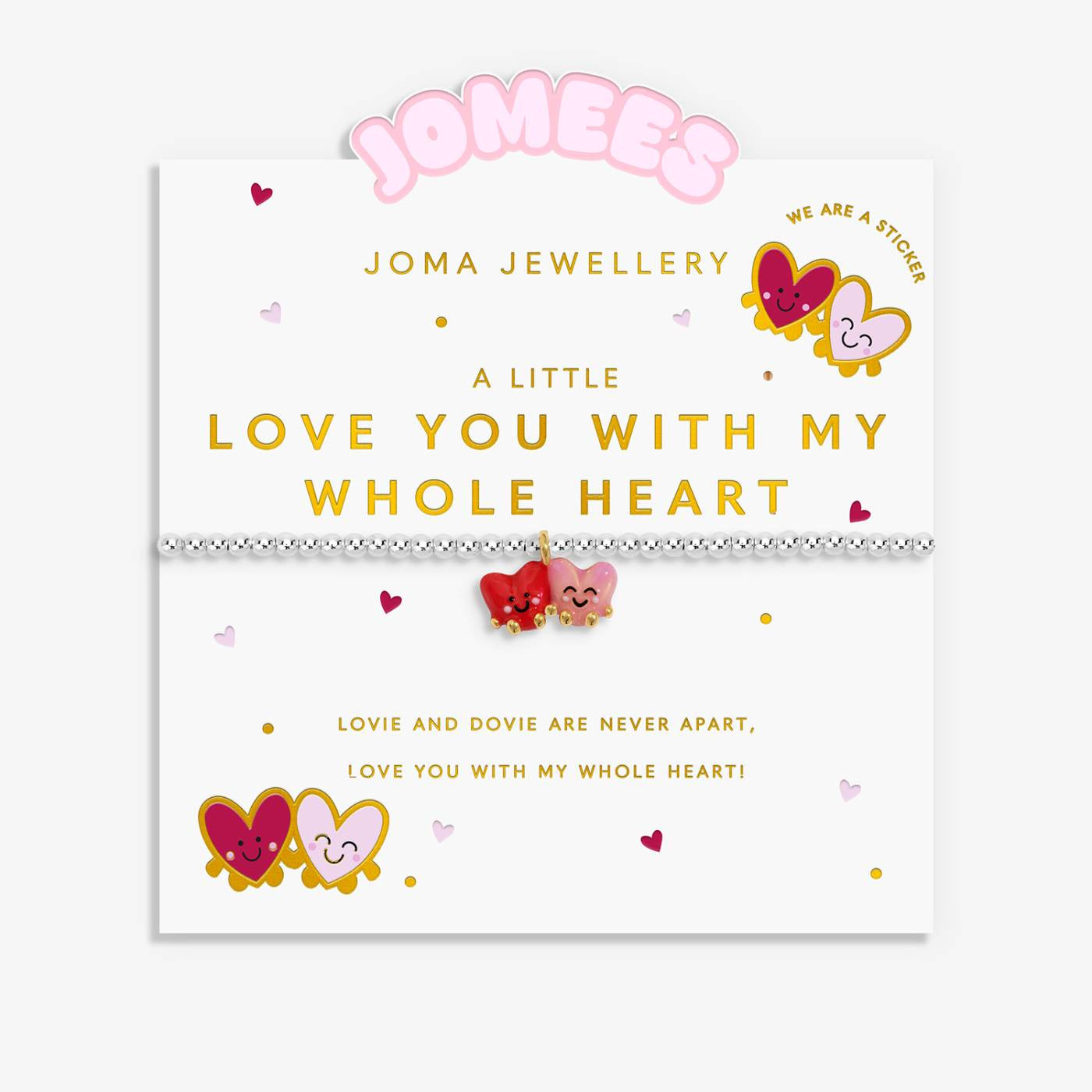 Joma Kids' A Little Jomees 'Love You With My Whole Heart' Bracelet In Silver and Gold Plating C1023