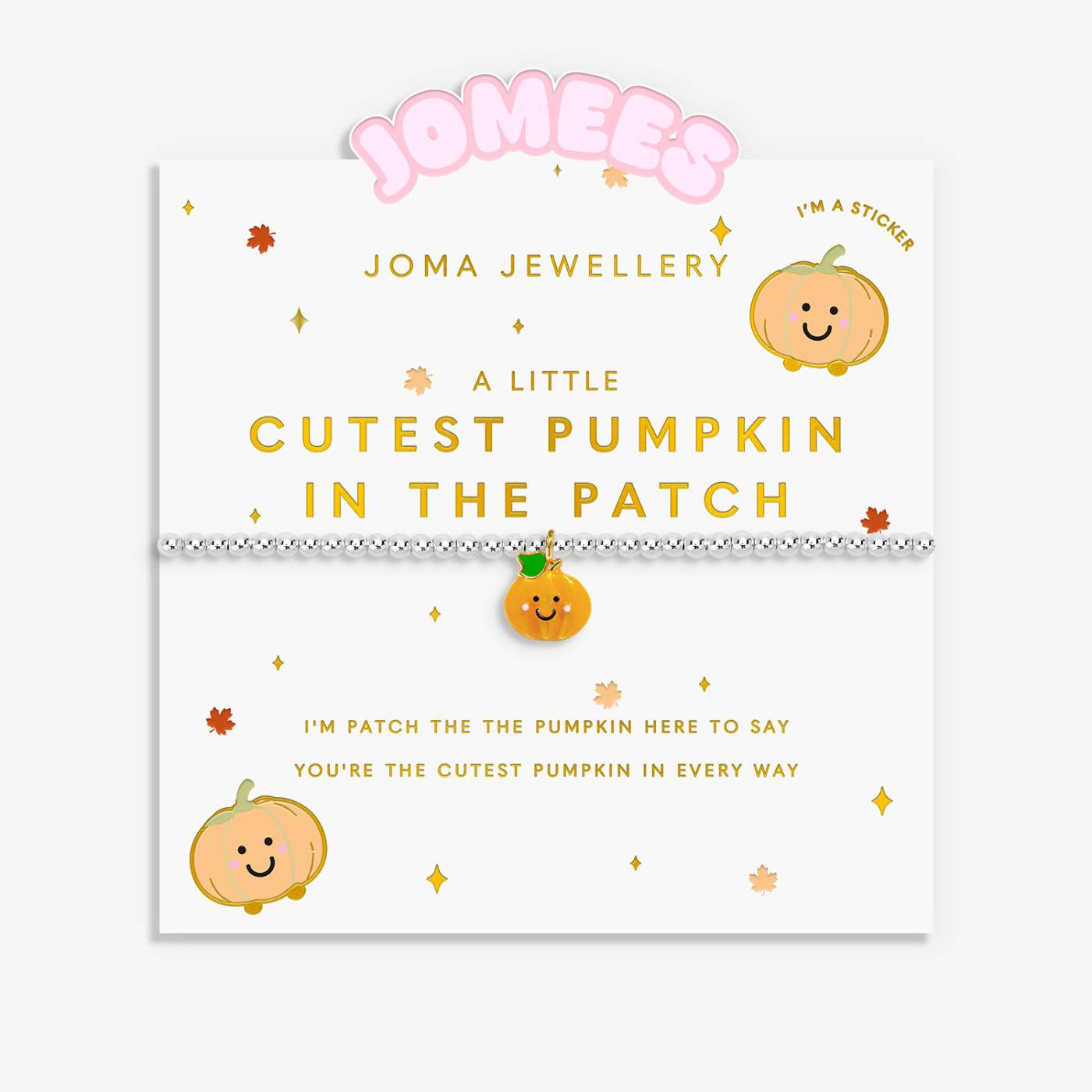 Joma Kids' A Little Jomees 'Cutest Pumpkin In The Patch' Bracelet In Silver and Gold Plating C1030