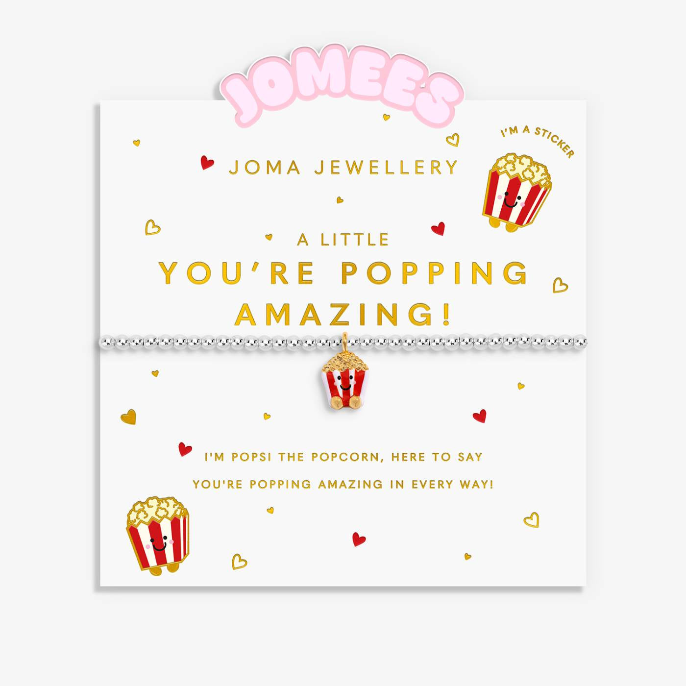 Joma Kids' A Little Jomees 'You're Popping Amazing' Bracelet In Silver and Gold Plating C1031