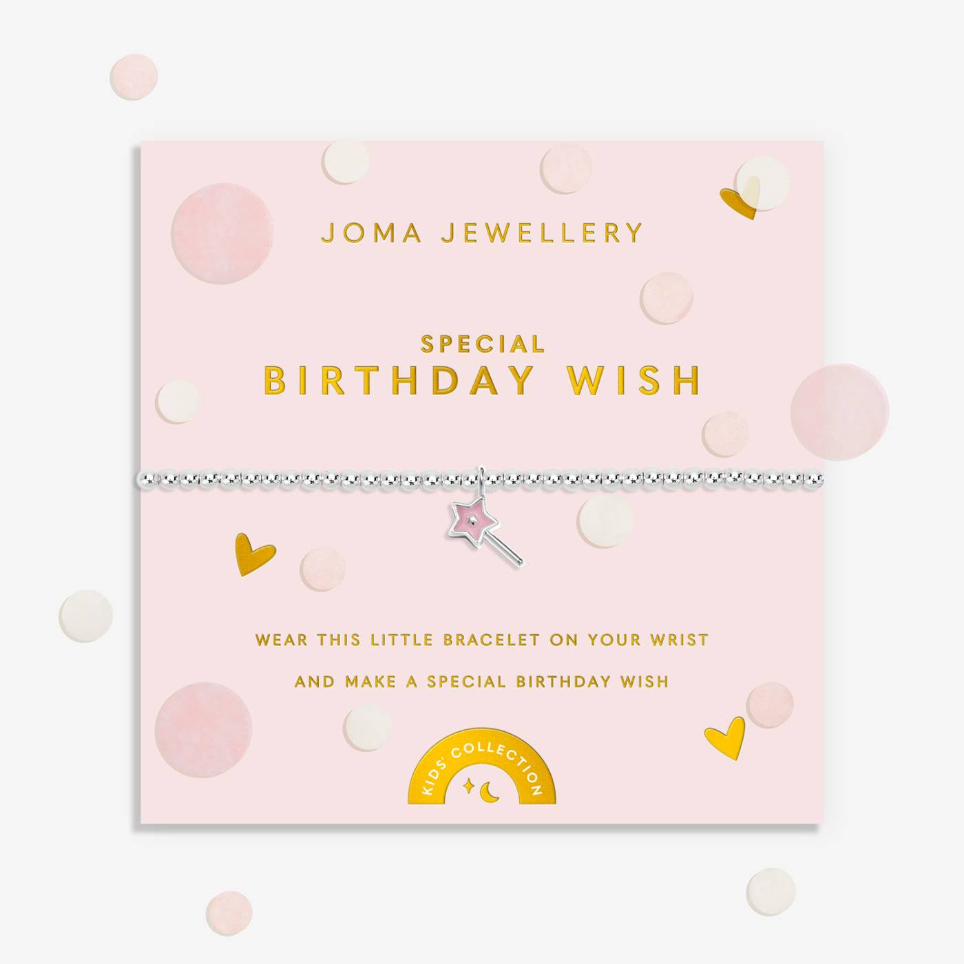 Joma Kids' Confetti A Little 'Special Birthday Wish' Bracelet In Silver Plating C1066