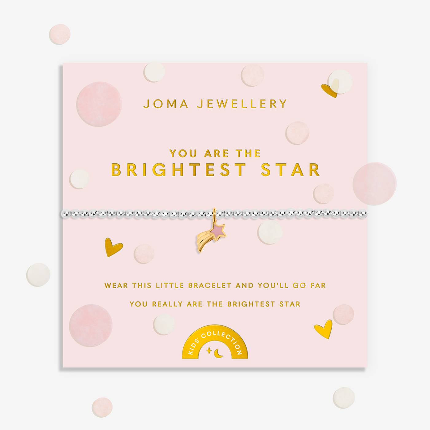 Joma Kids' Confetti A Little 'You Are The Brightest Star' Bracelet In Silver and Gold Plating C1067