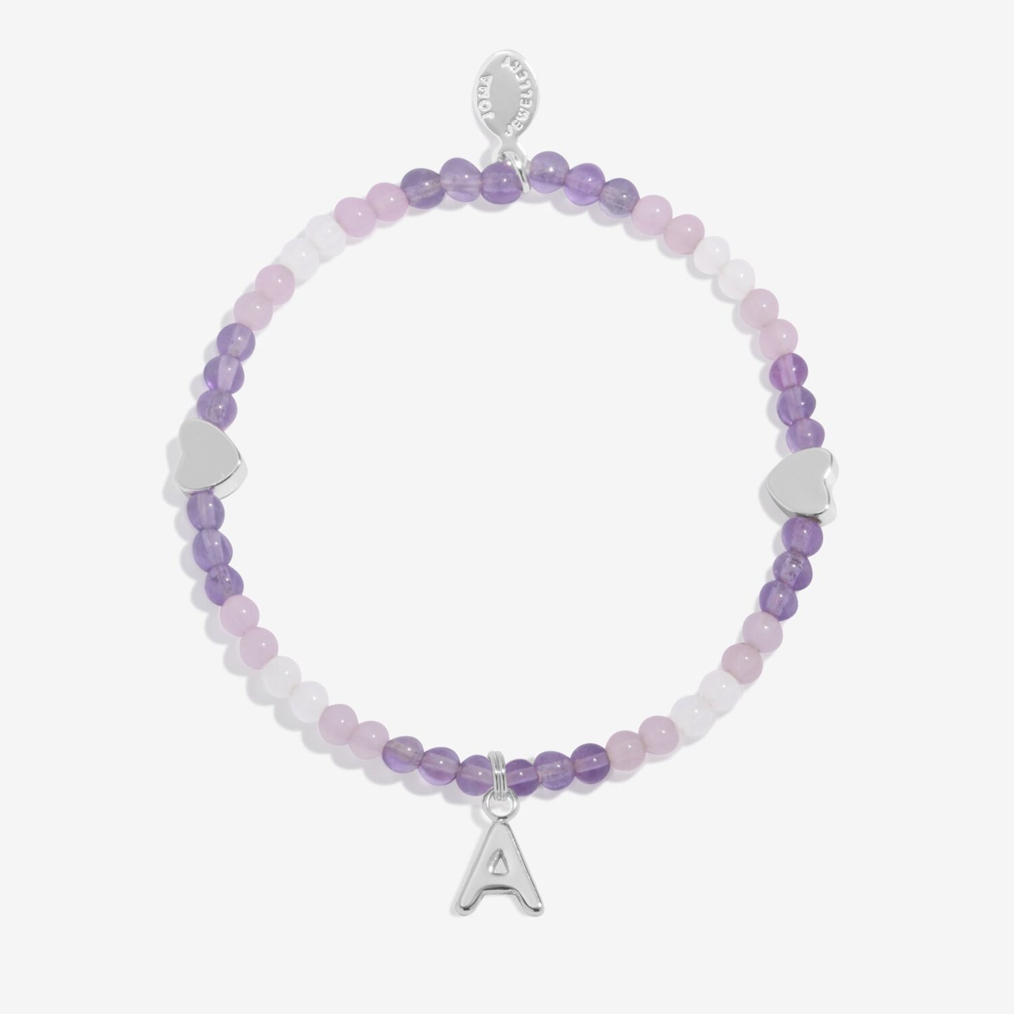 Joma Childrens My Alphabet Bracelet With Pink & Lilac Beads