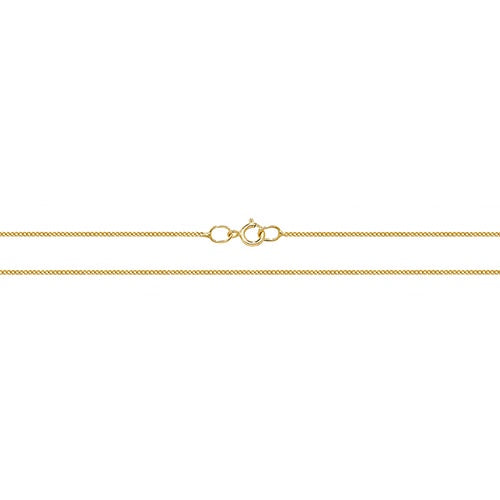 9ct Yellow Gold Close Curb Chain 16"
