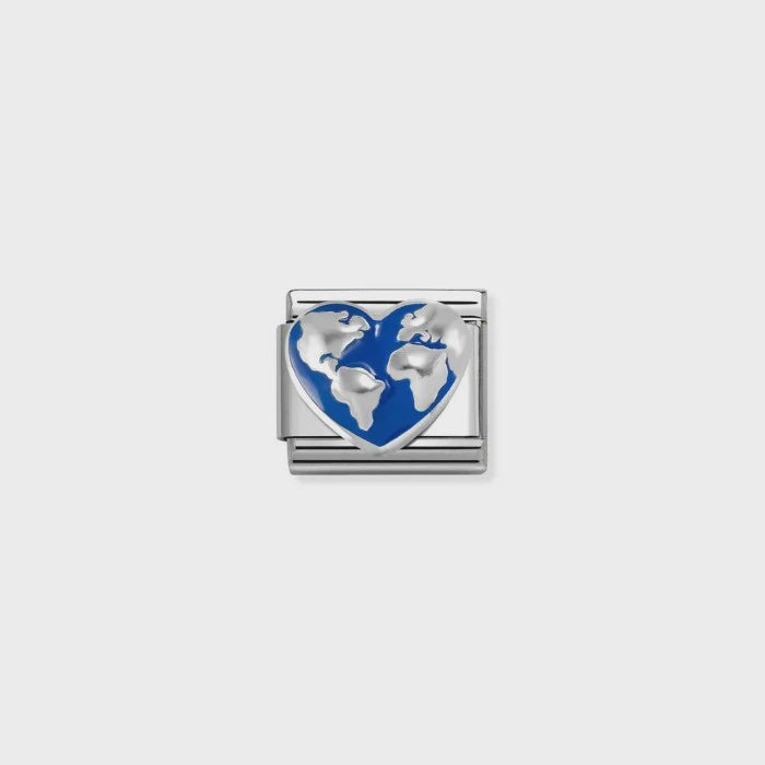Nomination SIlver Heart Globe Charm 330204-45