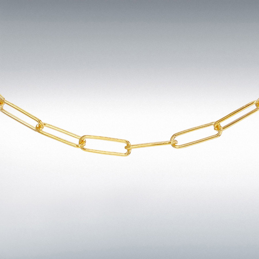 Gold Plated Sterling Silver Vermeil Paperclip Necklace 18''