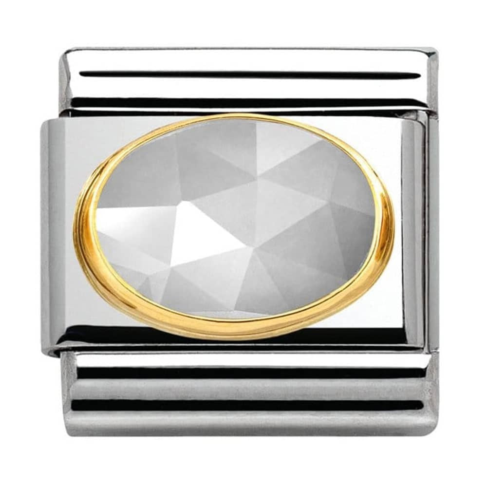 NOMINATION Faceted Jade Gold Grey Charm 030515-01