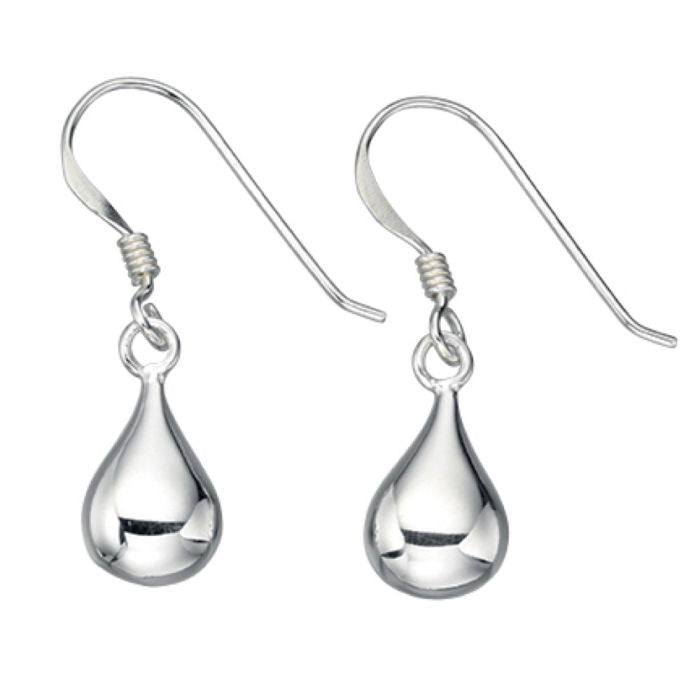 Silver Plain Teardrop Drop Earrings E4200