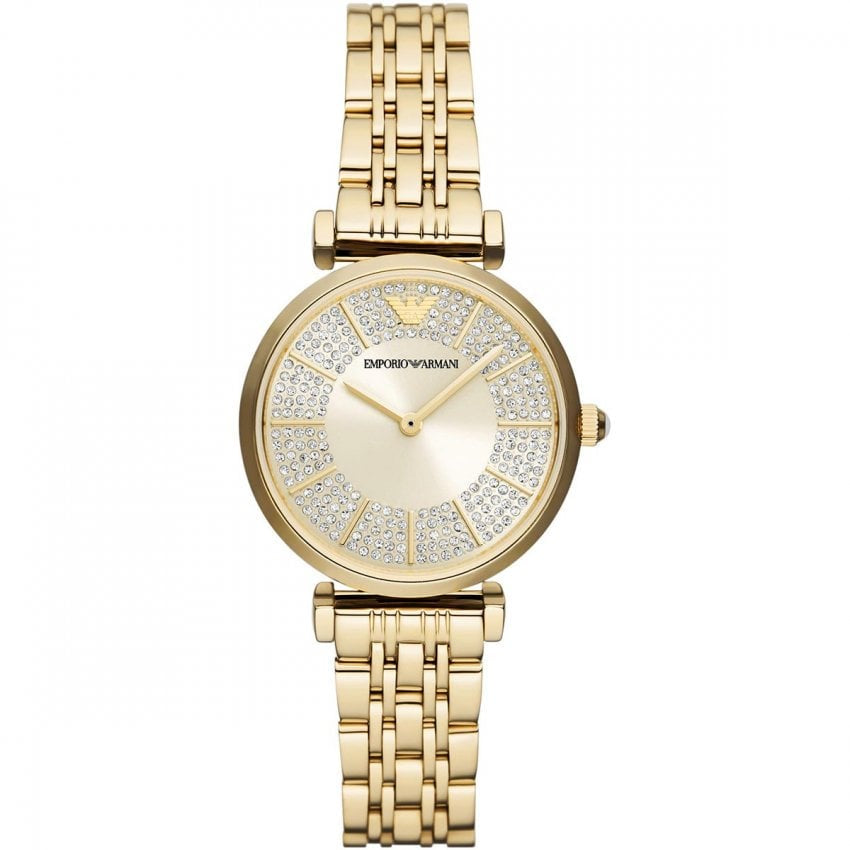 Armani Gold Tone Gianni T-Bar Watch AR11608