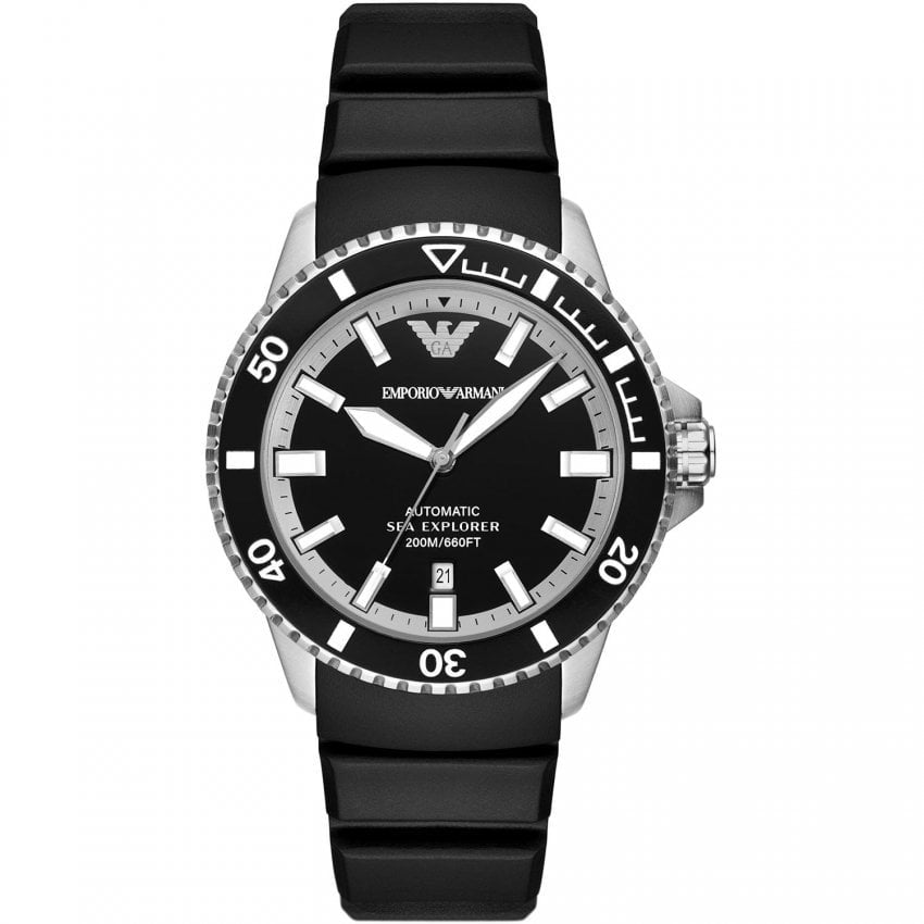 Armani Black Dial Black Strap Watch AR60078