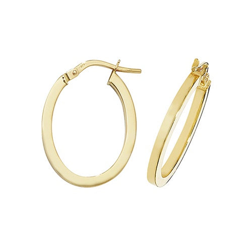 9ct Gold Oval Hoop earring ER947-V3