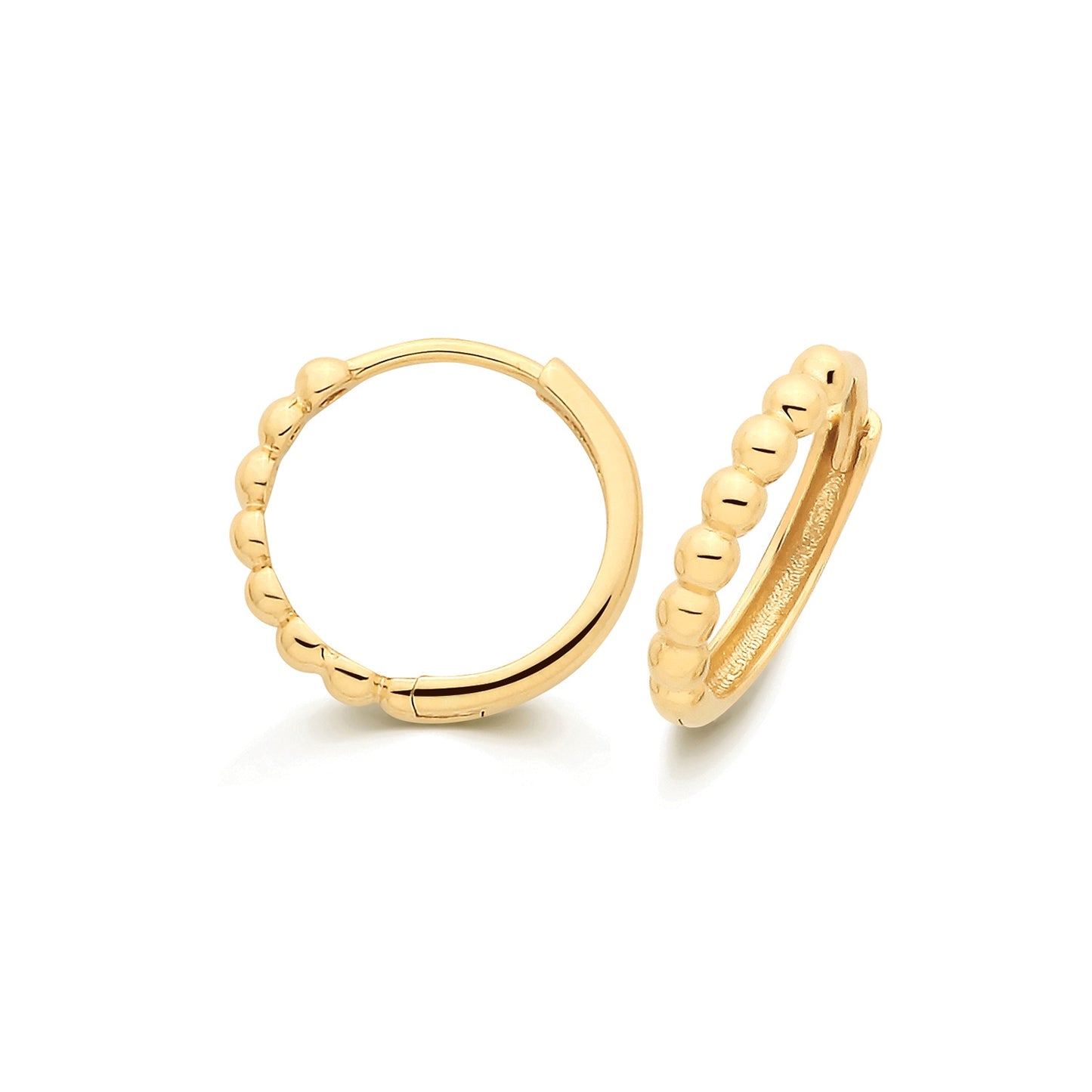 9ct Yellow Gold Bobble Clickers Hoop Earrings ES2006-10