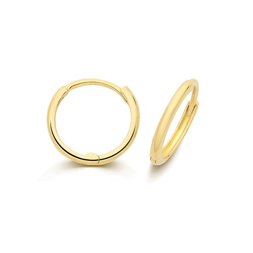 9ct Yellow Gold Hinged Huggie Earrings