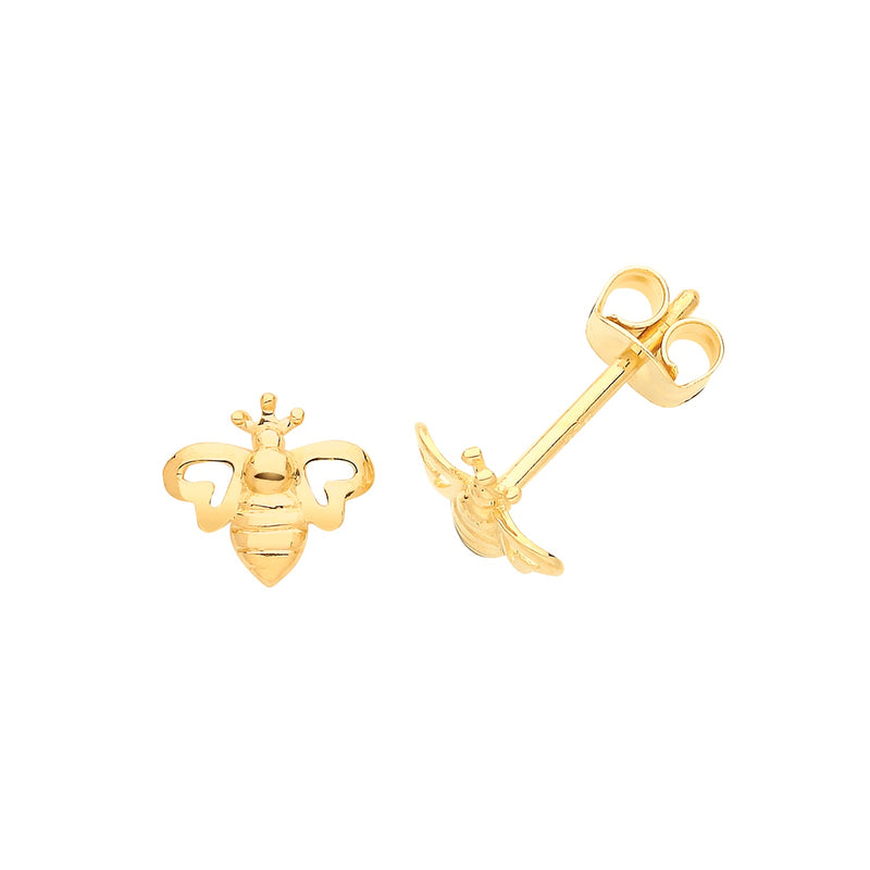 9ct Y/Gold Bee Stud Earrings ES667