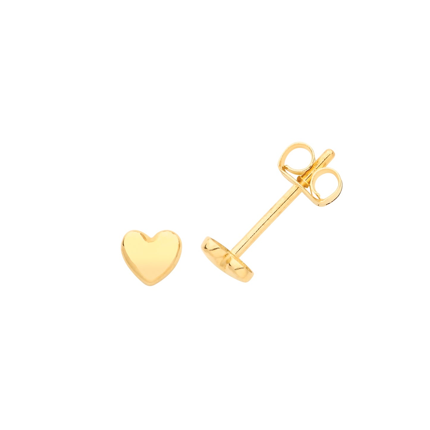 9ct Y/Gold Heart Stud Earrings ES673