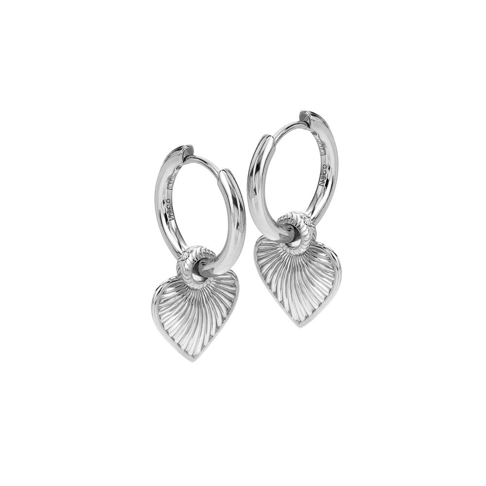 Hot Diamonds Silver Essence Heart Huggie Earrings DE821