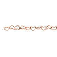Perma Jewel Rose Gold Filled Heart Link Chain PJ-1420RGF1005-21cm