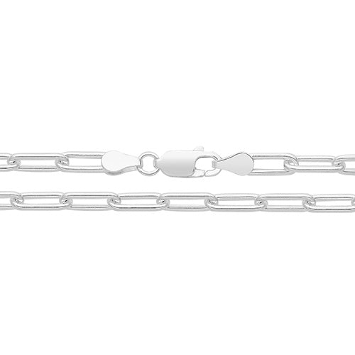Sterling Silver Paper Clip Chain 22"