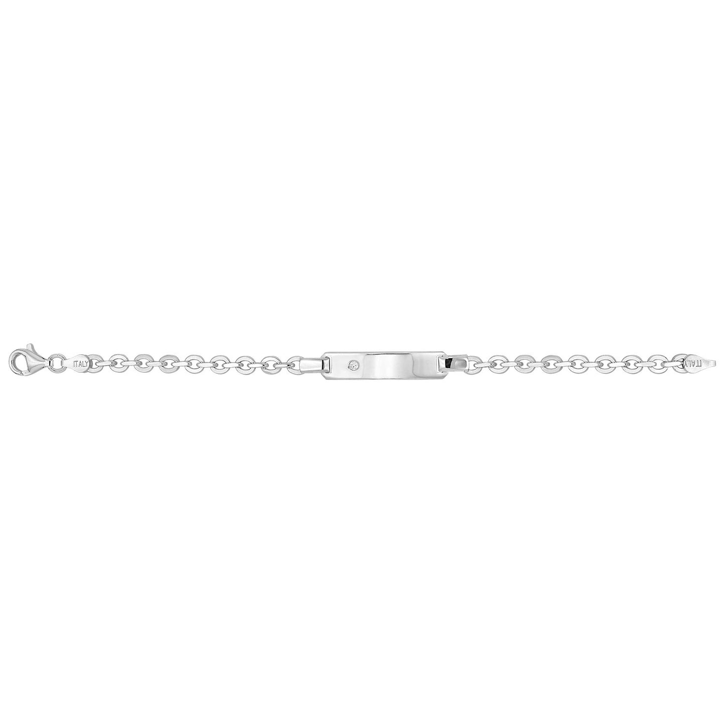 Silver Babies CZ Set ID Bracelet G2229