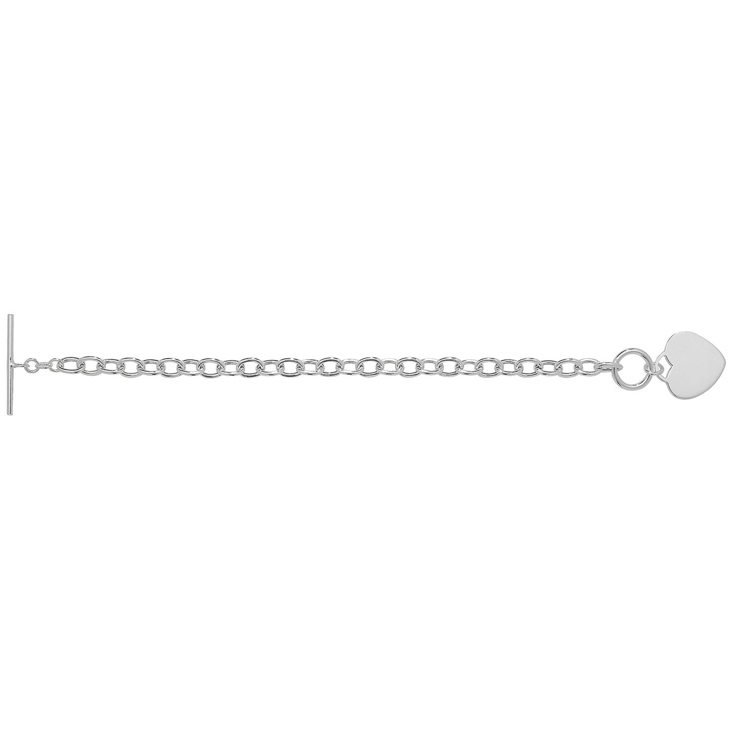 Silver Heart T-Bar Bracelet G3117B