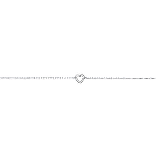 Silver CZ Heart Bracelet G3291B