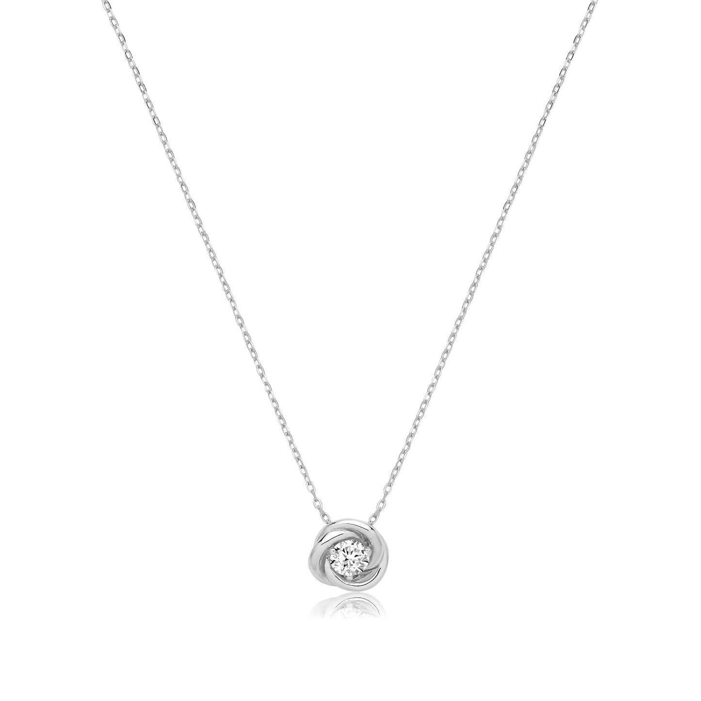 Silver CZ Orbital Necklace G3507