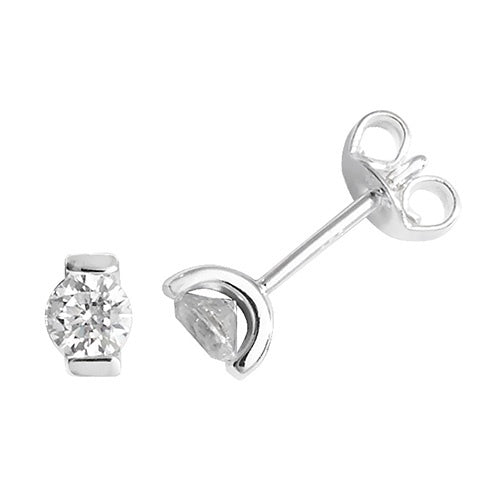 Silver Round CZ Stud Earrings G51025