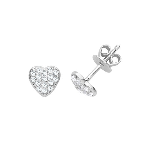 Silver Heart CZ Earrings G51213
