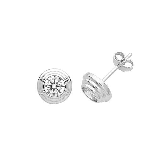 Silver CZ Set 5mm Earrings G51229