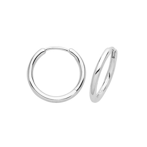Silver Rhodium Plated Clicker Hoop Earrings G51310