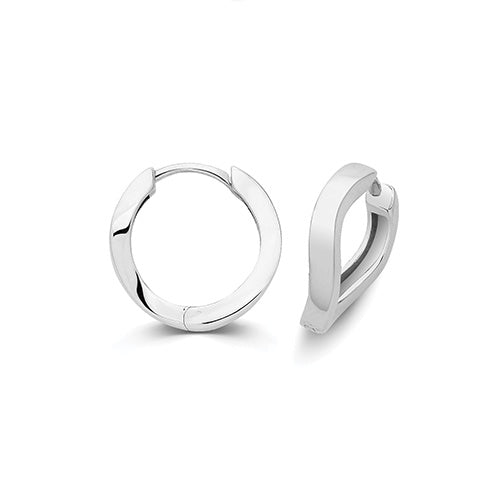 Silver 10mm Twisted Clicker Hoop Earrings G51438-10