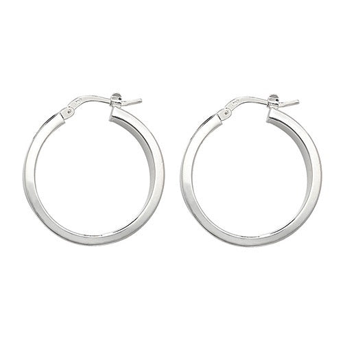 Silver 20mm Plain Hoop Earrings G5209-20