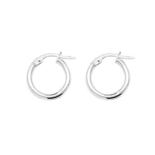 Silver 10mm Plain Hoop Earrings G5255N