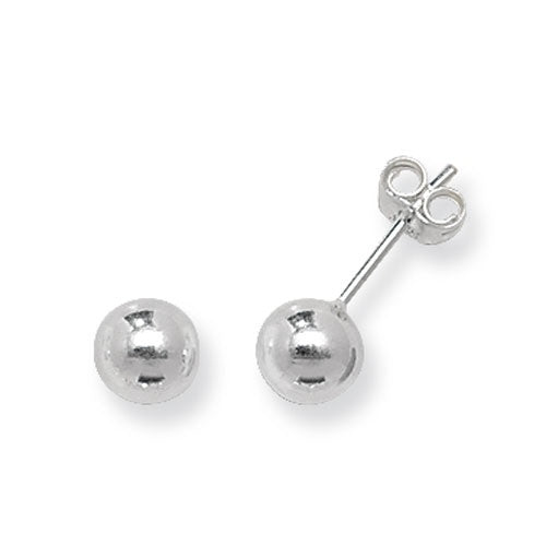Silver 6mm Ball Stud Earrings