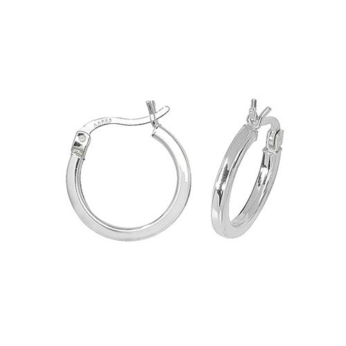 Sterling Silver 10mm Plain Hoop Earrings