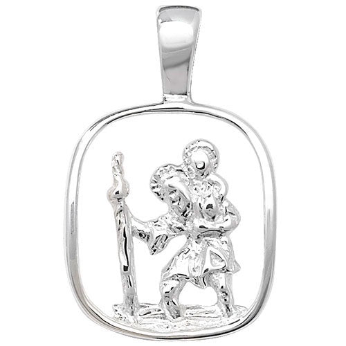 Sterling Silver St Christopher Cut Out Pendant