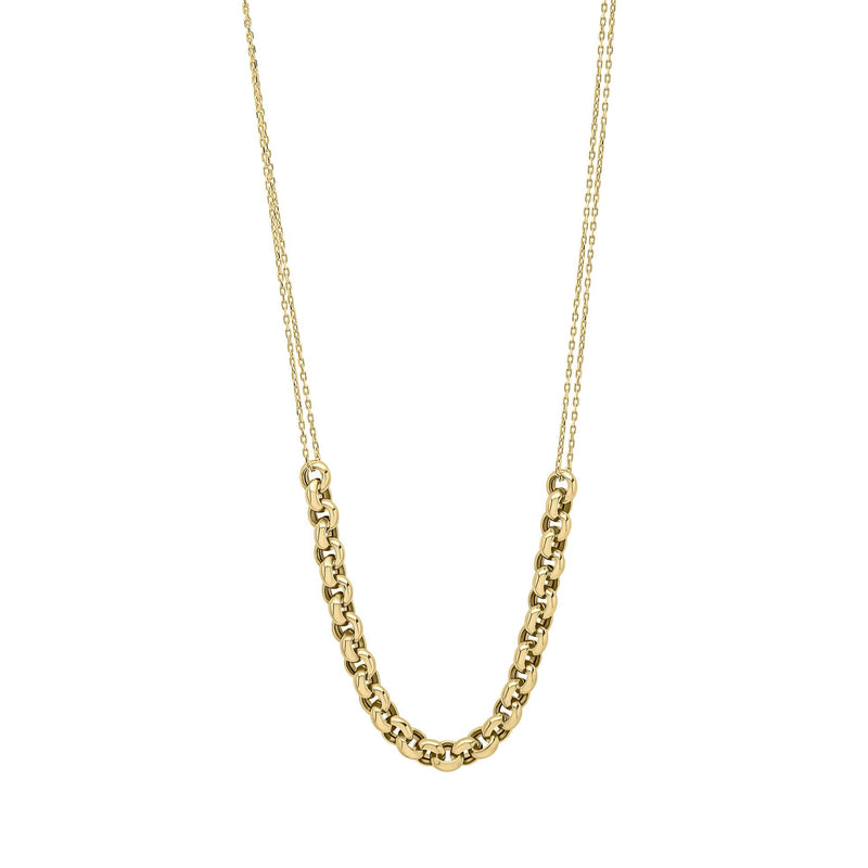 9ct Yellow Gold Links and Double Chain Necklace