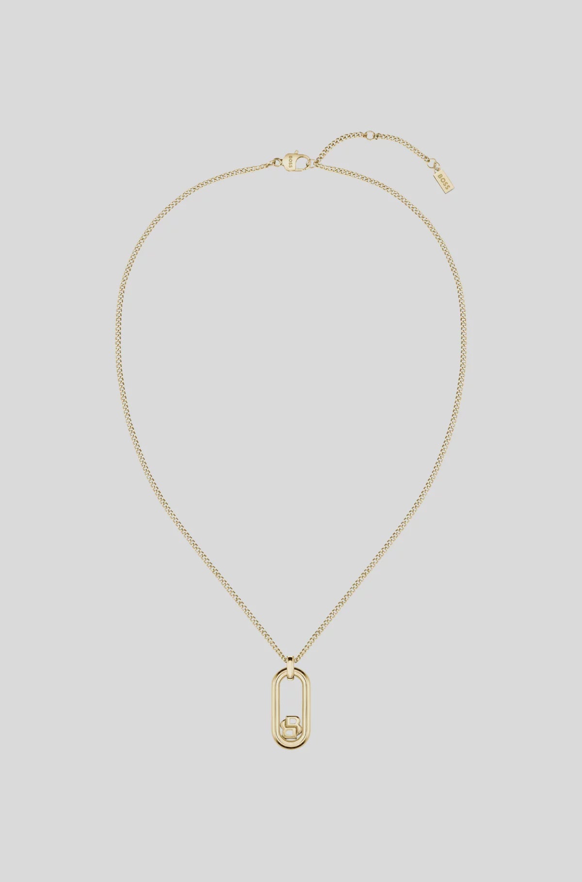Boss Gold Tone Chain Necklace with Pendant 1580627