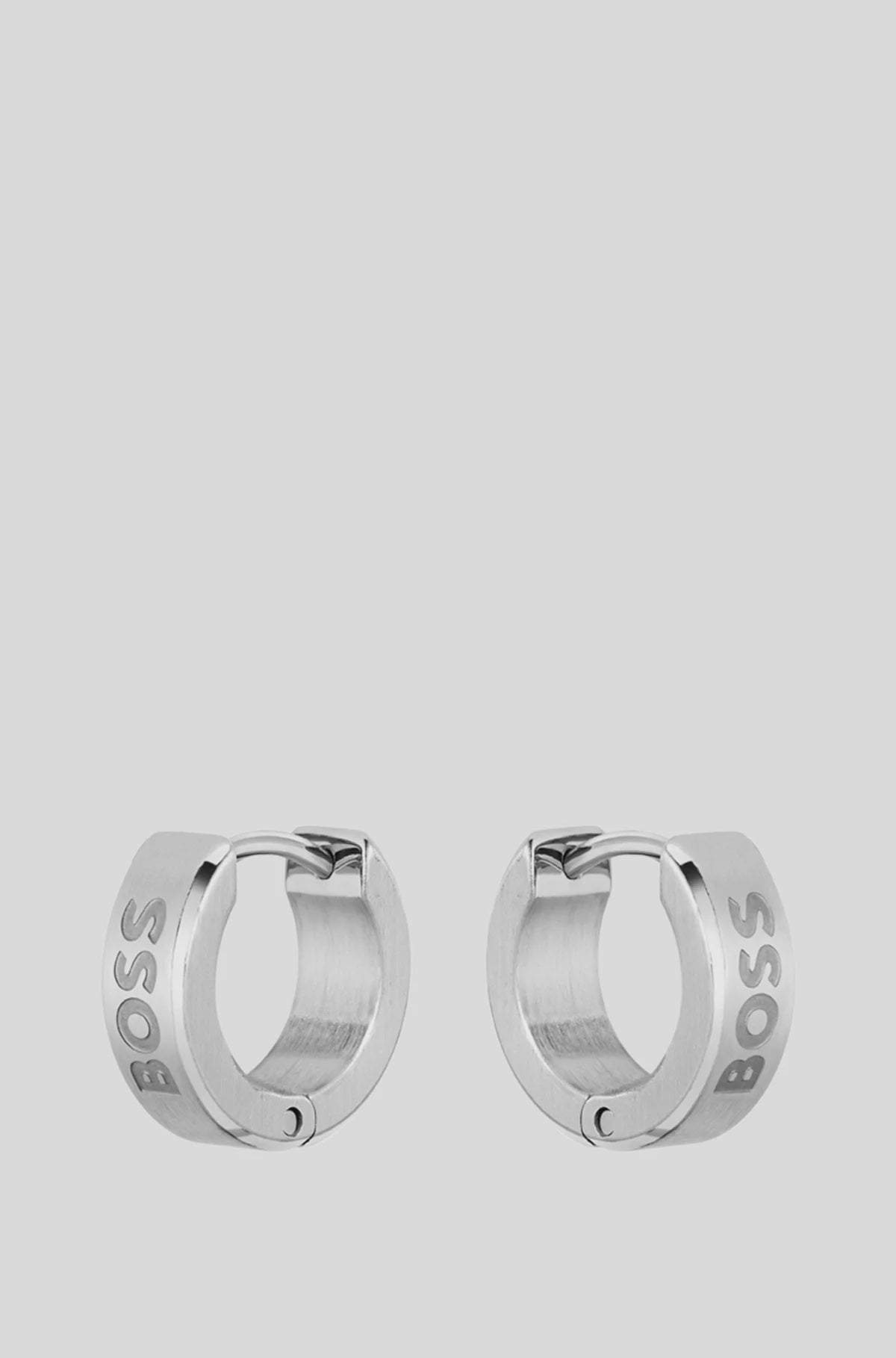 Boss Silver Tone Hoop Earrings 1580654