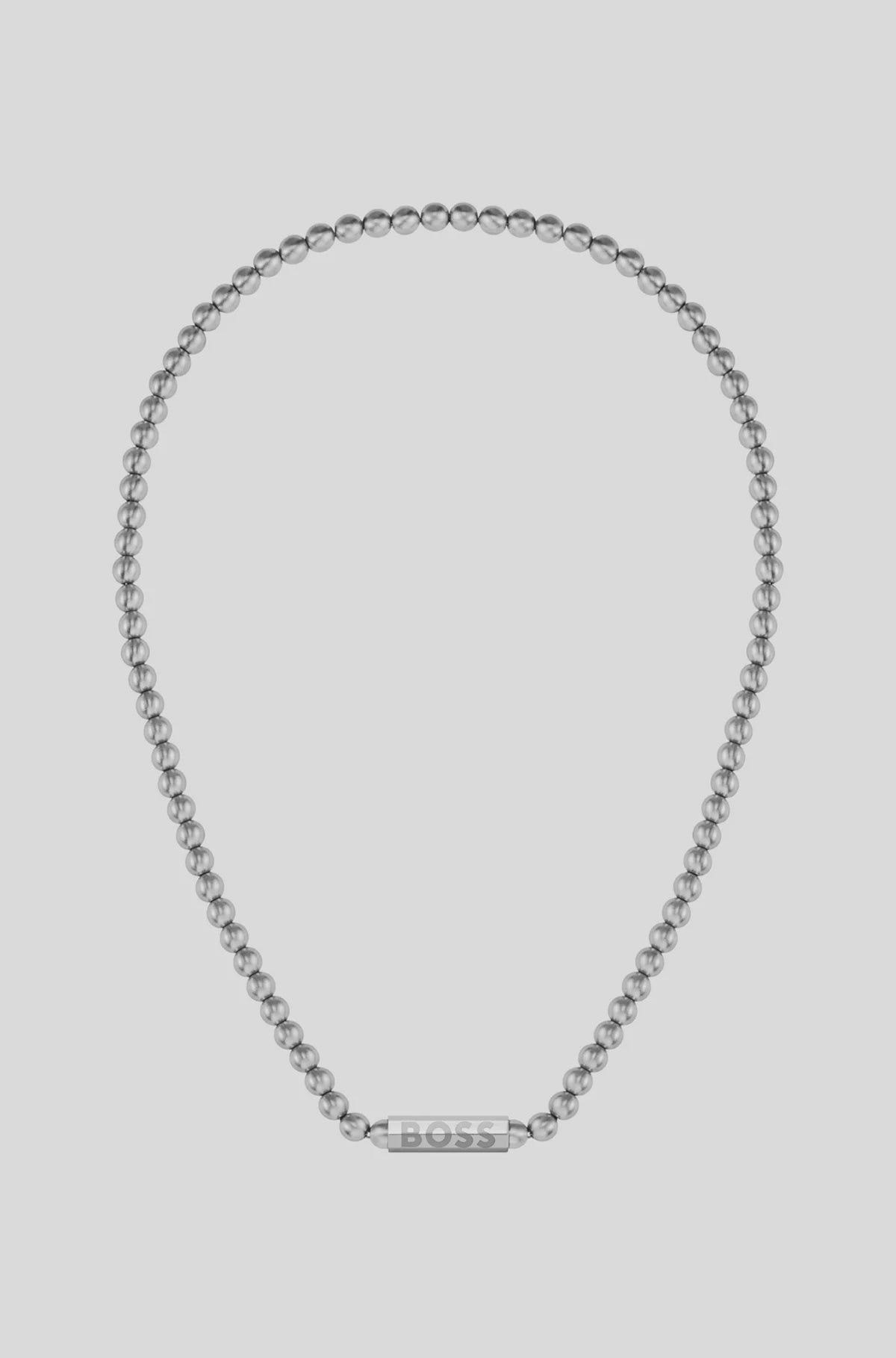 Boss Beaded Necklace in Brushed S/S 1580656