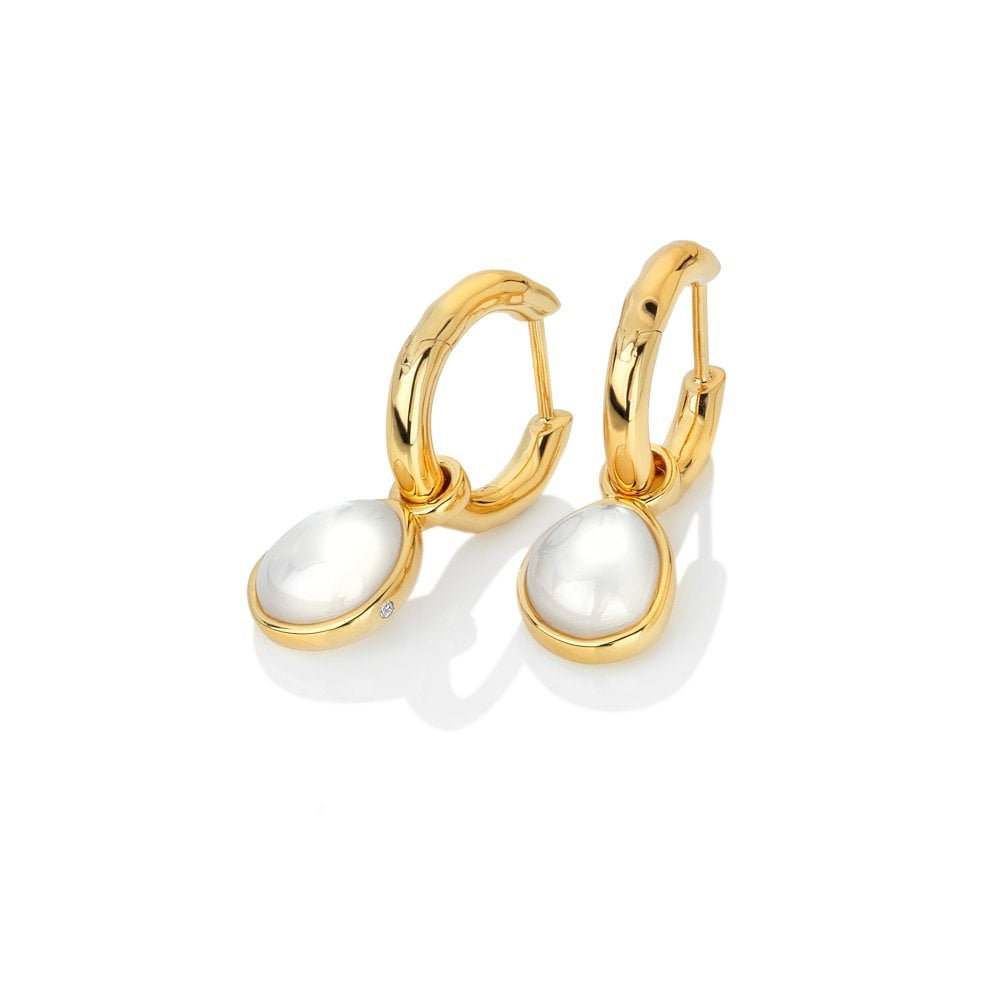 Hot Diamonds JJ YG plated Mother of Pearl Drop earrings DE671