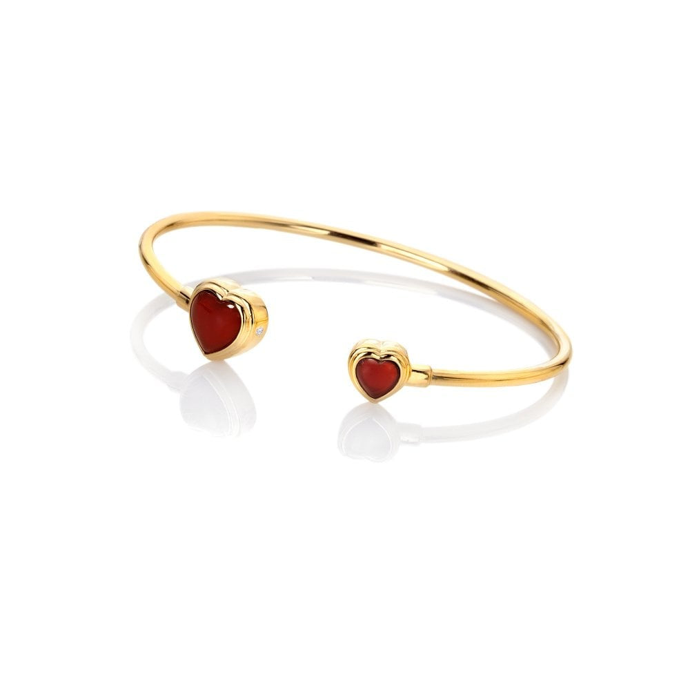 Hot Diamonds JJ Heart Bangle Red Agate DC194