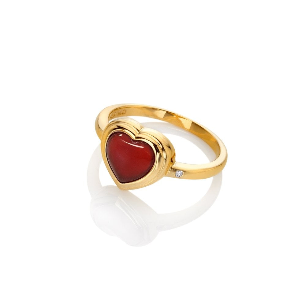 Hot Diamonds HD x GEM Red Agate Heart Ring DR285