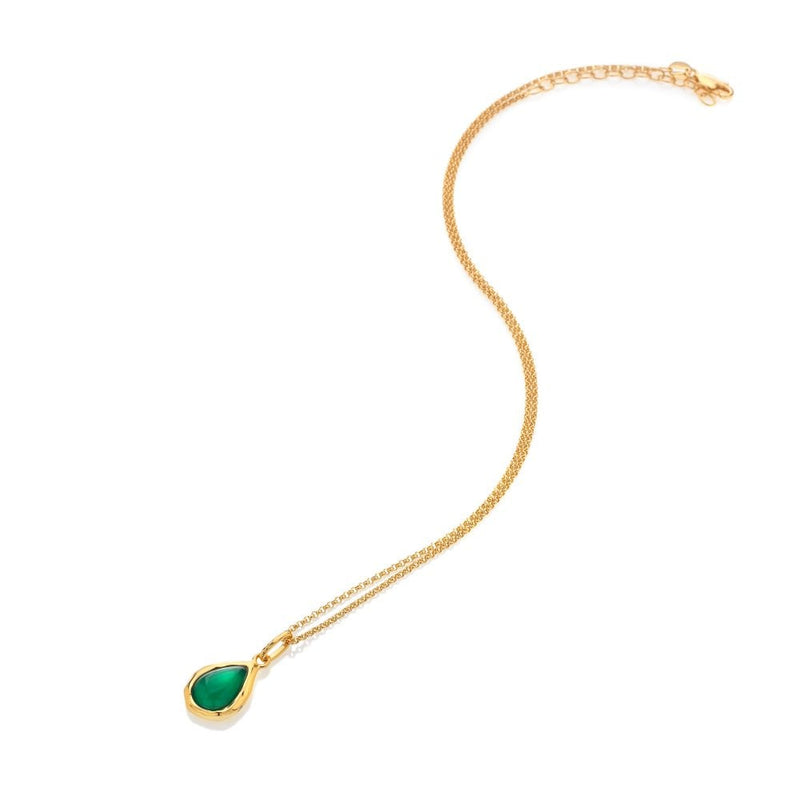 Hot Diamonds X GEM YGP Teardrop Pendant Green Agate DP1026